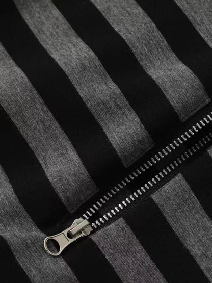 'RiotVibe' Rebellious Streetwear Striped Hoodie