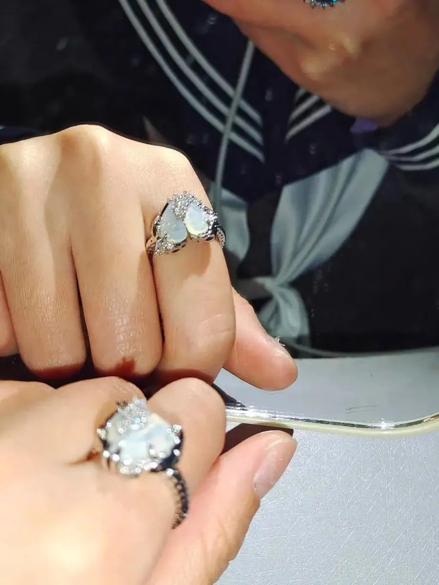 'Mermaid' Clear Heart Shape Rings AlielNosirrah