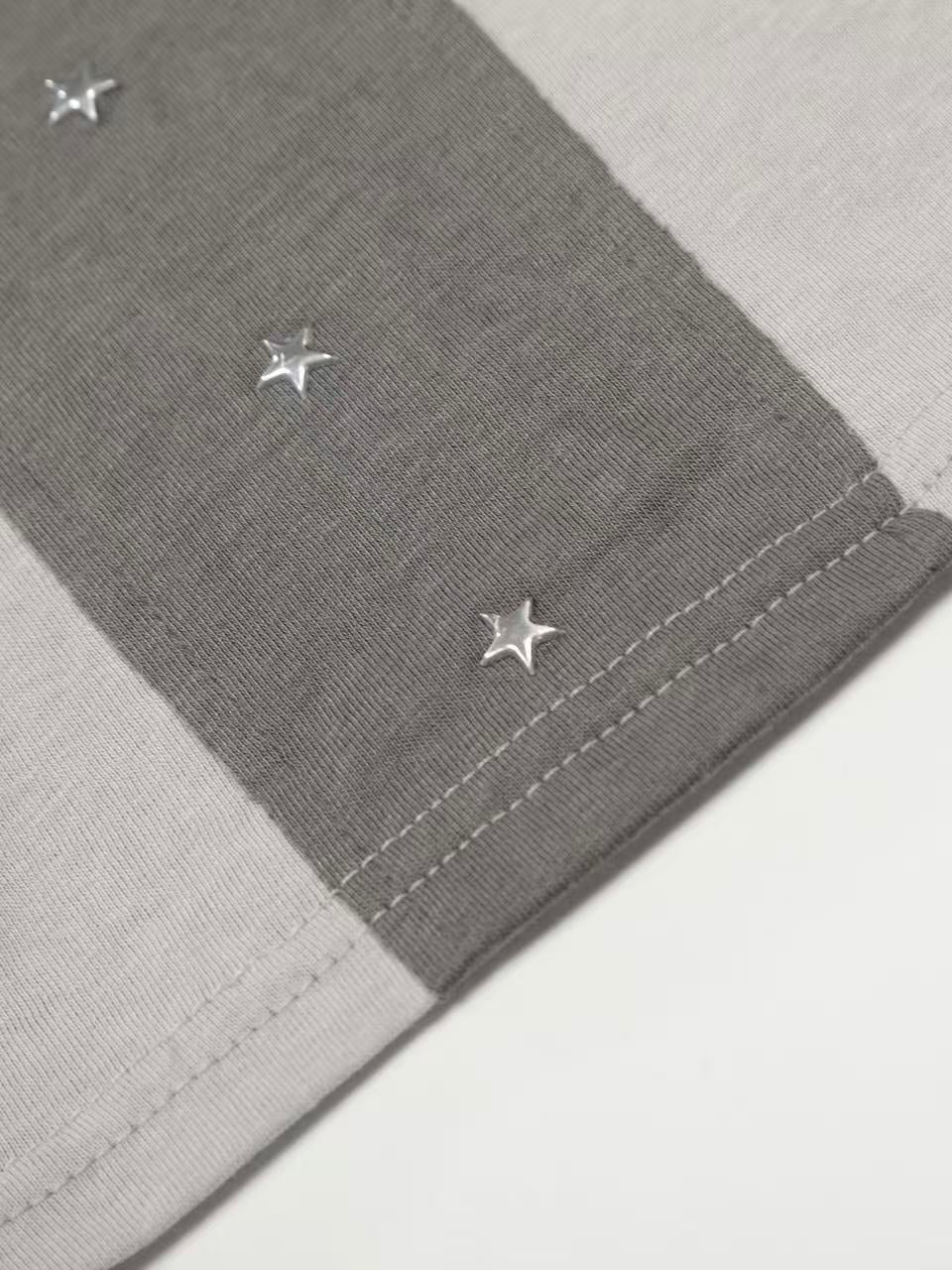 'Crossfire' Patchwork Cross Star Studded Off-Shoulder Top AlielNosirrah