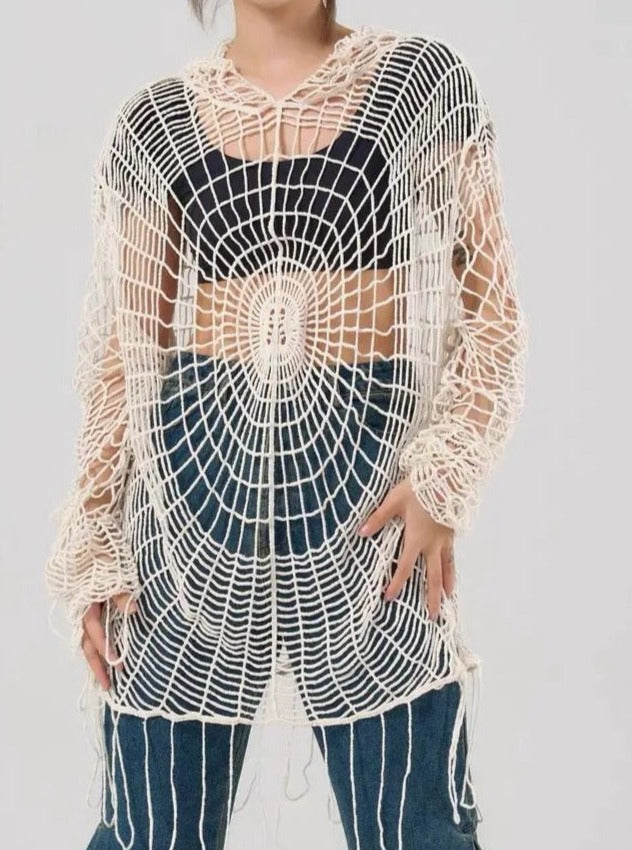 'Amnesia' Spider Web Crochet Smock top AlielNosirrah