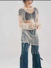 Load image into Gallery viewer, &#39;Amnesia&#39; Spider Web Crochet Smock top AlielNosirrah
