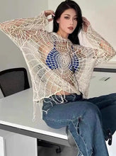 Load image into Gallery viewer, &#39;Amnesia&#39; Spider Web Crochet Smock top AlielNosirrah
