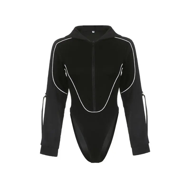 'Astral' Cyberpunk Hooded Zipper Bodysuit AlielNosirrah