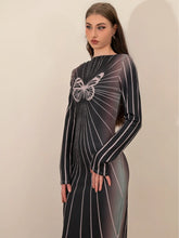 Load image into Gallery viewer, &#39;Aura&#39; Dark Future Butterfly Pattern Dress AlielNosirrah
