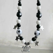 Load image into Gallery viewer, &#39;Baddies Alert&#39; Black &amp; White Handmade Skull Necklace AlielNosirrah
