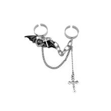 Load image into Gallery viewer, &#39;Bat Doll&#39; Kawaii Goth bat Wings &amp; Cross Rings Set AlielNosirrah
