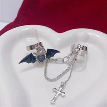 Load image into Gallery viewer, &#39;Bat Doll&#39; Kawaii Goth bat Wings &amp; Cross Rings Set AlielNosirrah
