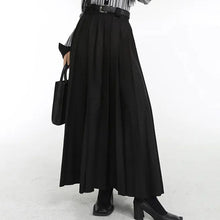 Load image into Gallery viewer, &#39;Battle Angel&#39; Dark Pleated Midi Skirt AlielNosirrah
