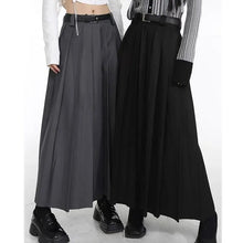 Load image into Gallery viewer, &#39;Battle Angel&#39; Dark Pleated Midi Skirt AlielNosirrah

