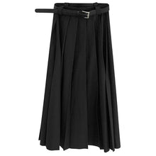 Load image into Gallery viewer, &#39;Battle Angel&#39; Dark Pleated Midi Skirt AlielNosirrah
