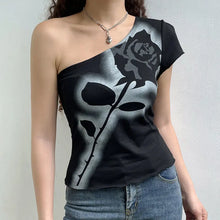 Load image into Gallery viewer, &#39;Black Rose&#39; Grunge Rose Prints Knitted Top AlielNosirrah
