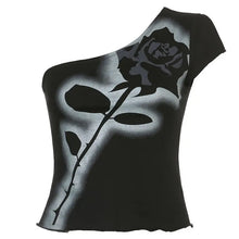 Load image into Gallery viewer, &#39;Black Rose&#39; Grunge Rose Prints Knitted Top AlielNosirrah
