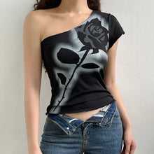 Load image into Gallery viewer, &#39;Black Rose&#39; Grunge Rose Prints Knitted Top AlielNosirrah
