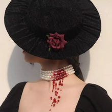 Load image into Gallery viewer, &#39;Bleeding Love&#39; Goth Vampire Halloween Necklace AlielNosirrah
