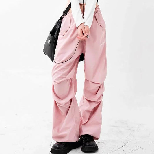 'Blush' Soft Pink Drawstring Cargo Pants AlielNosirrah