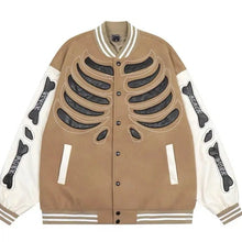 Load image into Gallery viewer, &#39;Bone Lab&#39; Patchwork PU Leather Bomber Jacket AlielNosirrah
