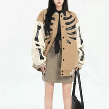 Load image into Gallery viewer, &#39;Bone Lab&#39; Patchwork PU Leather Bomber Jacket AlielNosirrah
