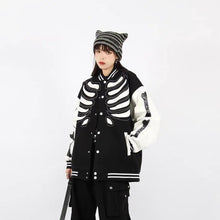 Load image into Gallery viewer, &#39;Bone Lab&#39; Patchwork PU Leather Bomber Jacket AlielNosirrah
