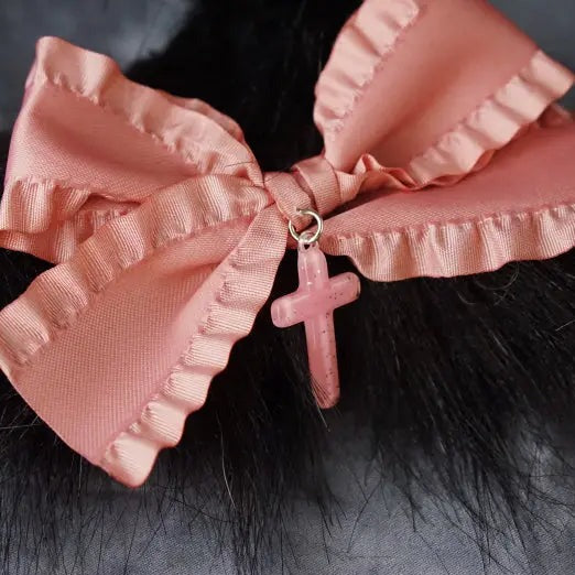 [Brenda] Cat Ears  E-girl Pink Bow Hair Pins - AlielNosirrah