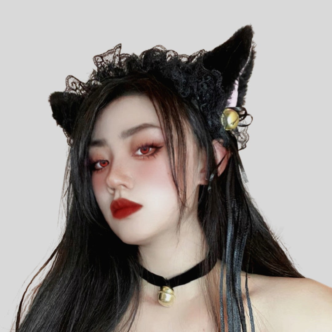 [Brenda] Cat Ears Alt Lace Tassels Hair Band - AlielNosirrah