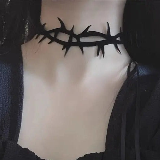 'Burned Thorns' Dark Goth Choker AlielNosirrah