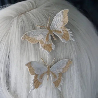 'Butterfly Effect' Goth Embroidery Hair Pins AlielNosirrah
