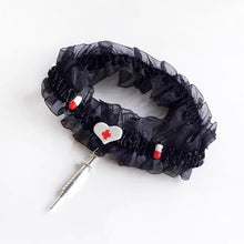 Load image into Gallery viewer, &#39;Caregiver&#39;  Ruffled Pills &amp; Needles Choker AlielNosirrah
