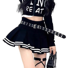 Load image into Gallery viewer, Carnival&#39; Pleated Striped Star Belt Skirt AlielNosirrah
