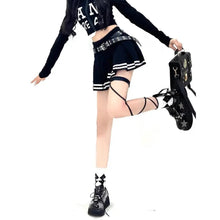 Load image into Gallery viewer, Carnival&#39; Pleated Striped Star Belt Skirt AlielNosirrah
