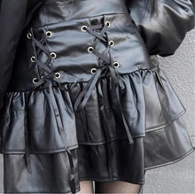 Load image into Gallery viewer, &#39;Cocoa&#39; Grunge Pu Leather Skirt - AlielNosirrah
