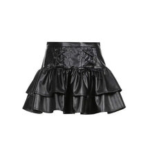 Load image into Gallery viewer, &#39;Cocoa&#39; Grunge Pu Leather Skirt - AlielNosirrah
