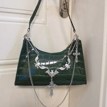 Load image into Gallery viewer, &#39;Cold Blood&#39; Goth Alligatoring Underarm Bag AlielNosirrah
