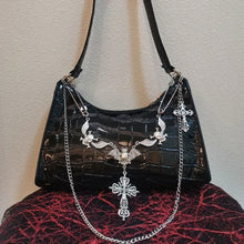 Load image into Gallery viewer, &#39;Cold Blood&#39; Goth Alligatoring Underarm Bag AlielNosirrah
