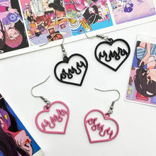 Load image into Gallery viewer, &#39;Crazy in love&#39; Neon Heart Earrings AlielNosirrah

