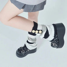 Load image into Gallery viewer, &#39;Crepes&#39; Kawaii Goth Striped Colorful Leg Warmers AlielNosirrah
