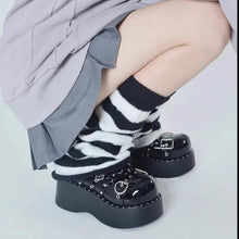 Load image into Gallery viewer, &#39;Crepes&#39; Kawaii Goth Stripped  Colorful Leg Warmers AlielNosirrah
