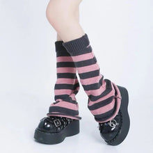 Load image into Gallery viewer, &#39;Crepes&#39; Kawaii Goth Stripped  Colorful Leg Warmers AlielNosirrah
