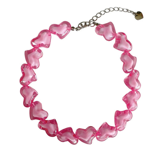'Cupid' Pastel Colorful Heart Acrylic Choker Necklace AlielNosirrah
