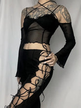Load image into Gallery viewer, &#39;Curiosity&#39; Goth Lace-Up Bell Pants AlielNosirrah
