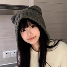 Load image into Gallery viewer, &#39;Cutie Bear&#39; Knitted Ear Muffs Hat AlielNosirrah
