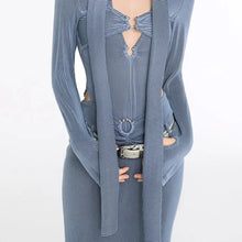 Load image into Gallery viewer, &#39;Dandelion&#39; Stripped Hollow Out Stripped 2 Pcs Suit AlielNosirrah
