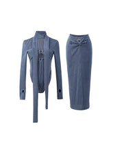 Load image into Gallery viewer, &#39;Dandelion&#39; Stripped Hollow Out Stripped 2 Pcs Suit AlielNosirrah
