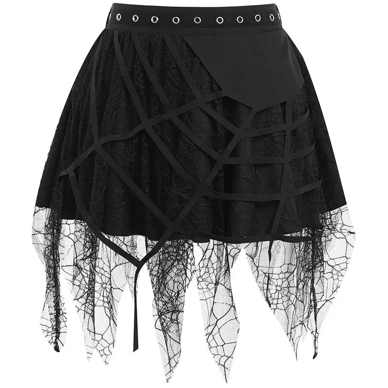 'Dark Nest' Spider Ripped Grunge Skirts AlielNosirrah