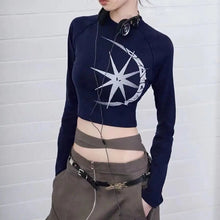 Load image into Gallery viewer, &#39;Dazzling&#39;  Star Moon Prints Crop Top AlielNosirrah
