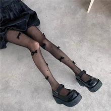 Load image into Gallery viewer, &#39;Dear Diary&#39; Bow -Tie Pearl Beads Kawaii Tights AlielNosirrah
