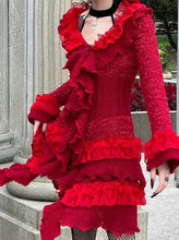 Load image into Gallery viewer, &#39;Dear Rosa&#39; Ruffle Knitted Sweater Dress AlielNosirrah
