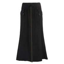 Load image into Gallery viewer, &#39;Deep Dive&#39; Zip-Up Drawstring Midi Skirt AlielNosirrah
