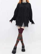 Load image into Gallery viewer, &#39;Dim  Lights&#39; Grunge Stripped Long Socks AlielNosirrah
