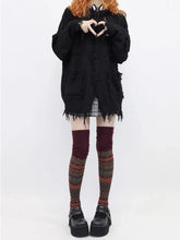 Load image into Gallery viewer, &#39;Dim  Lights&#39; Grunge Stripped Long Socks AlielNosirrah
