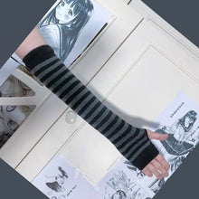Load image into Gallery viewer, &#39;Divide&#39; Anime Striped Long Sleeves Gloves AlielNosirrah
